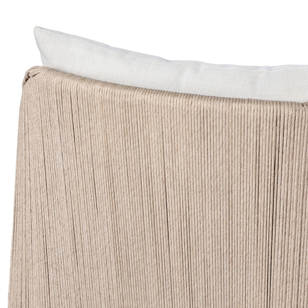 Gelina Coastal Beach Cream Teak Woven Outdoor Arm Chair | Kathy