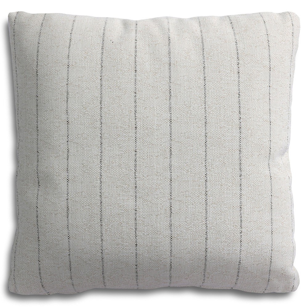 Aldama Coastal Beach Cream Striped Square Indoor Outdoor Pillow