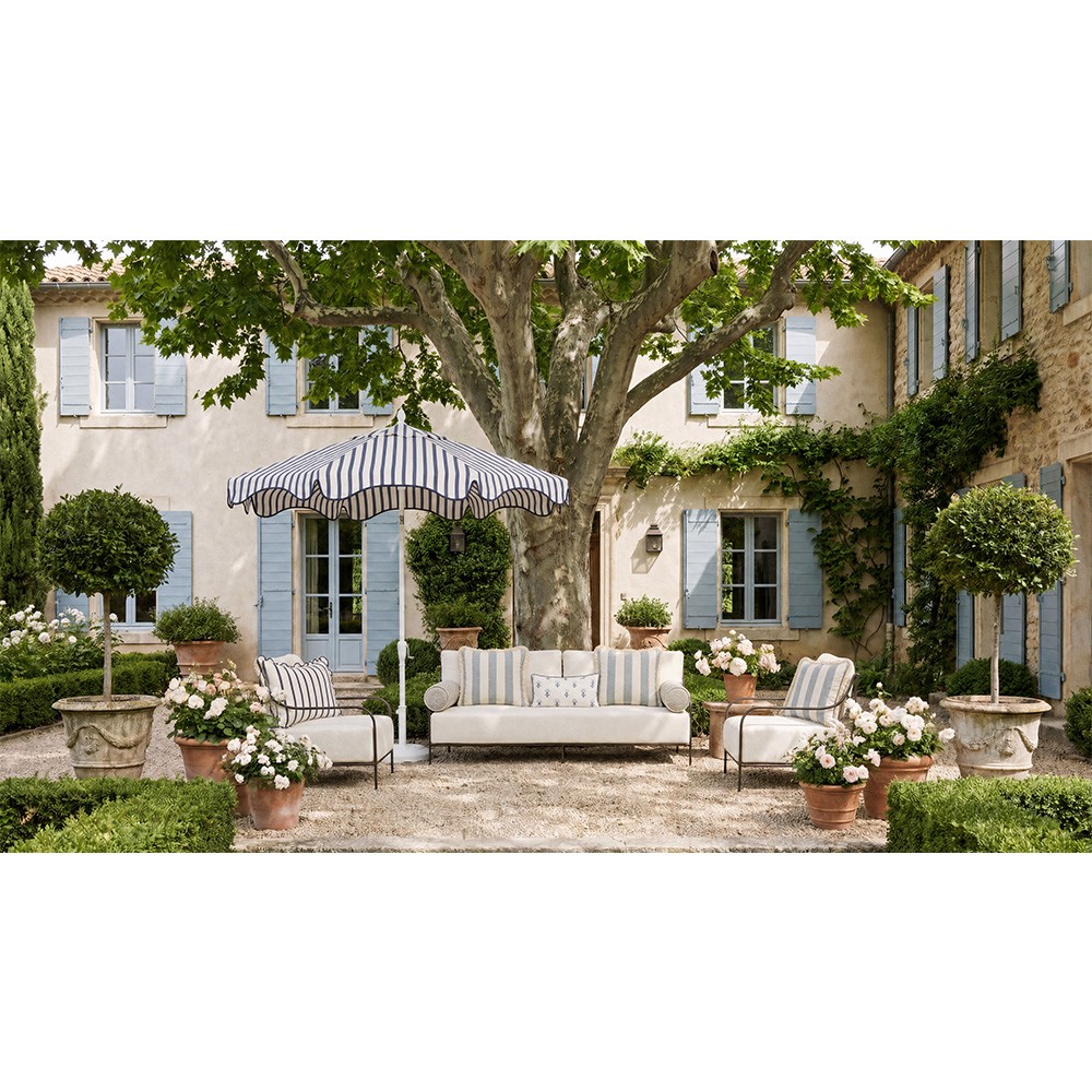 Segovia Modern Classic Cream Outdoor Sofa - 78