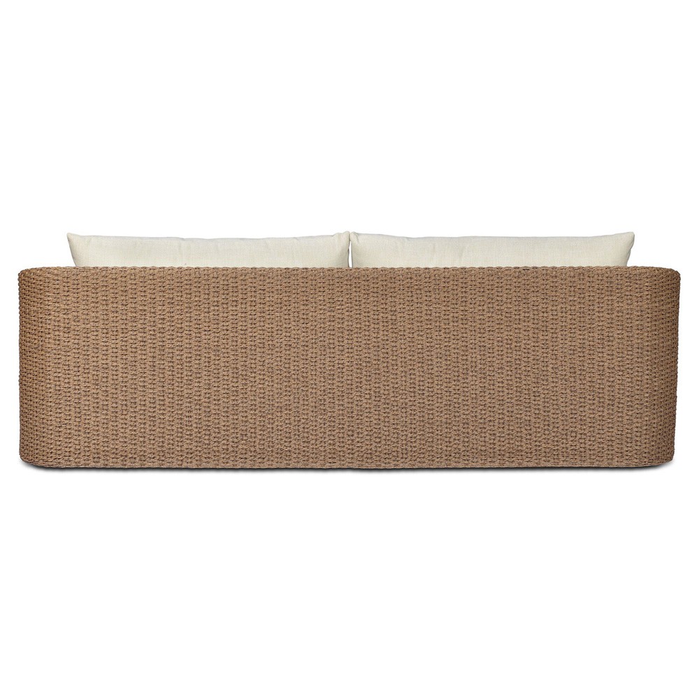 Westby Coastal Beach Brown Woven Outdoor Sofa - 88