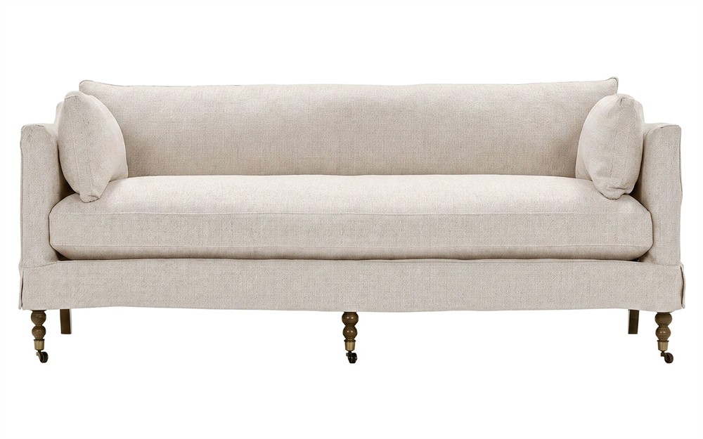 Madeline Straw Performance Skirted Sofa - 84