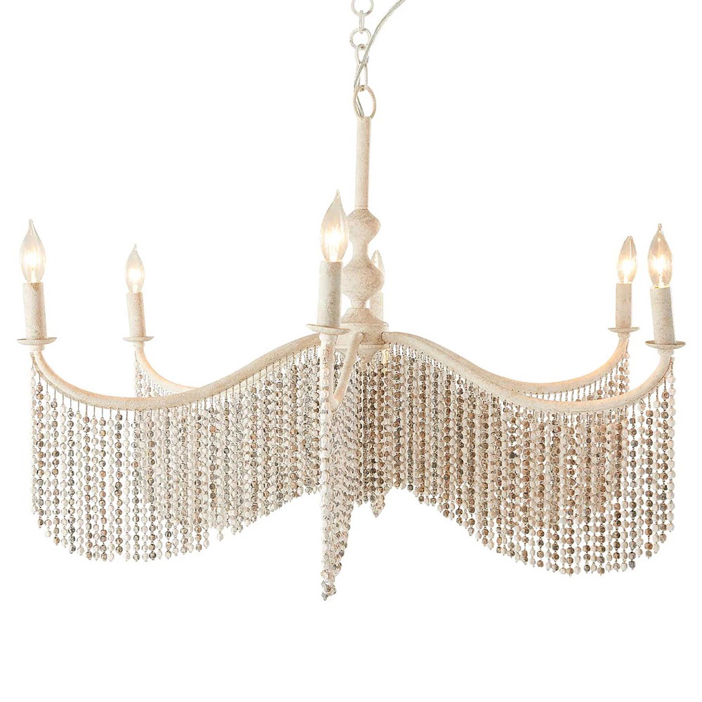 chandelierデスク Halifax Updated Traditional White Coco Beaded Chandelier Medium