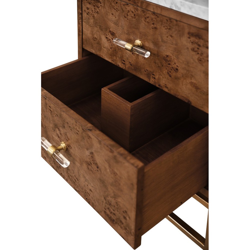Worlds Away Clifford Modern Classic White Marble Burl Vanity Sink