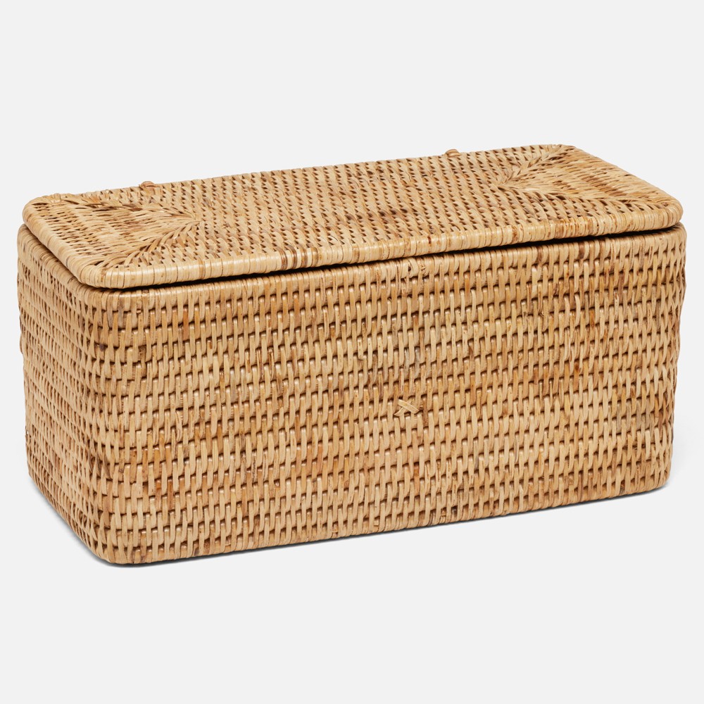 Pigeon And Poodle Camden Coastal Rattan Toilet Paper Holder - Thumbnail 3