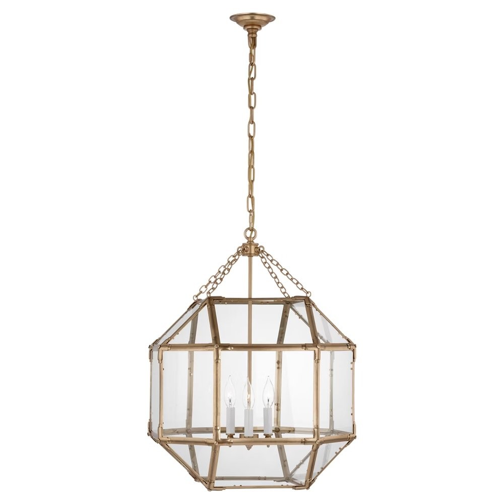 Visual Comfort Morris Traditional Gilded Iron Clear Glass Lantern