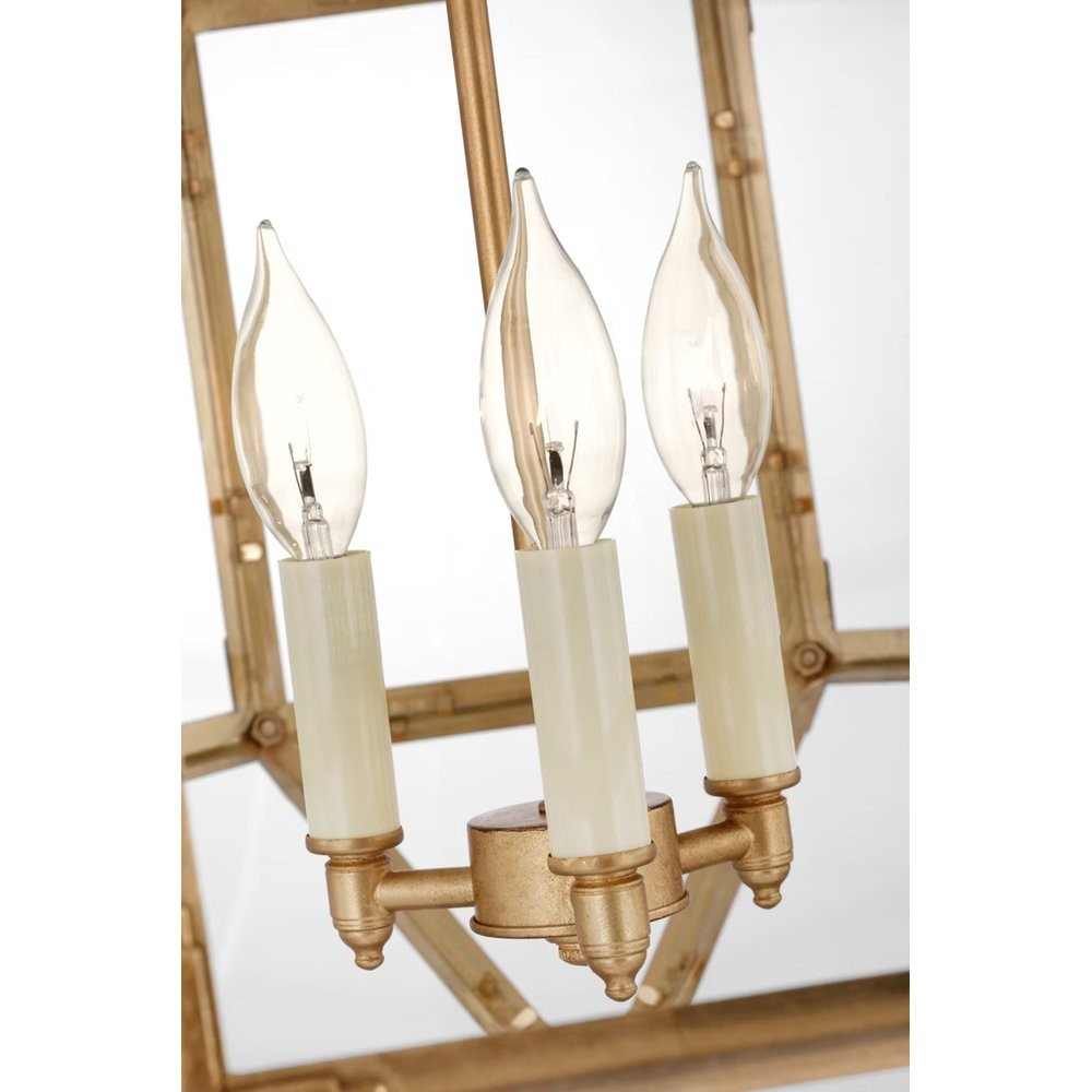 Visual Comfort Morris Traditional Gilded Iron Clear Glass Lantern