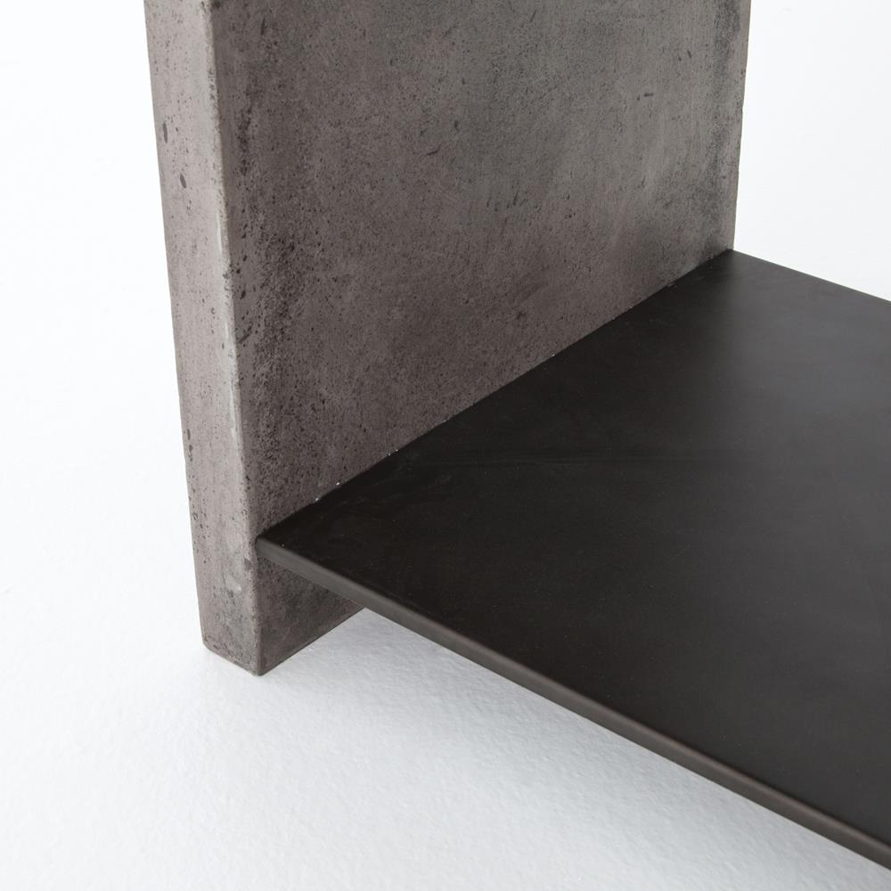 Matthew Industrial Loft Grey Concrete Rectangular Side Table|