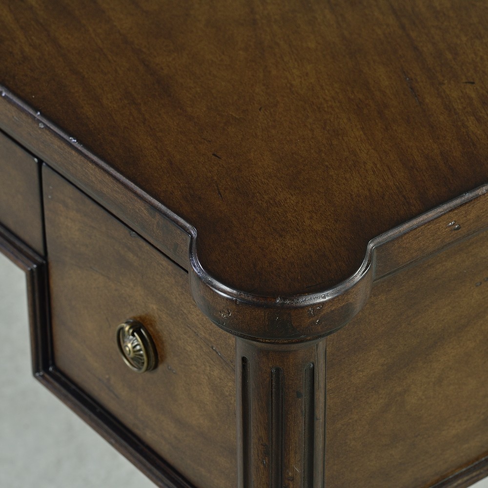 Wentworth French Country Dark Brown Acacia Wood Rectangular Desk
