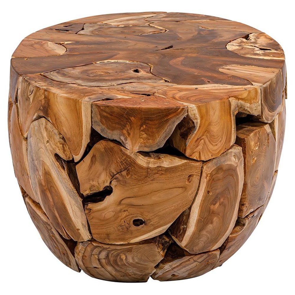 Isabella Coastal Beach Natural Teak Oval Outdoor Coffee Table 41