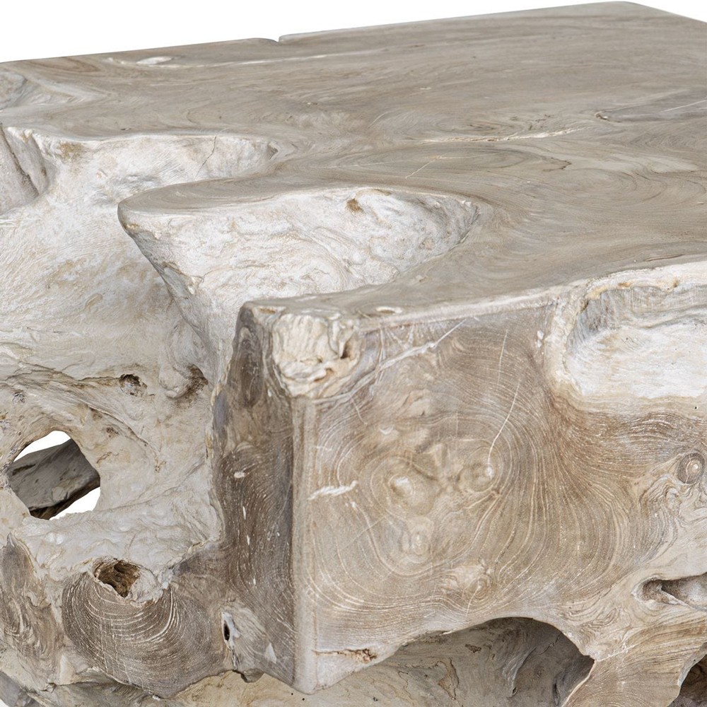 Heather Coastal Beach Natural Bleached Teak Outdoor Coffee Table