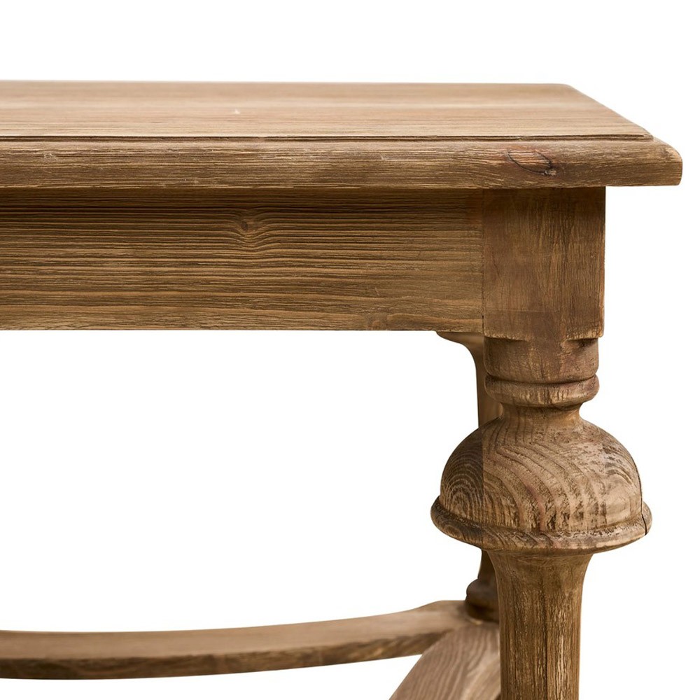 Aveline French Country Brown Pine Wood Rectangular Coffee Table 51