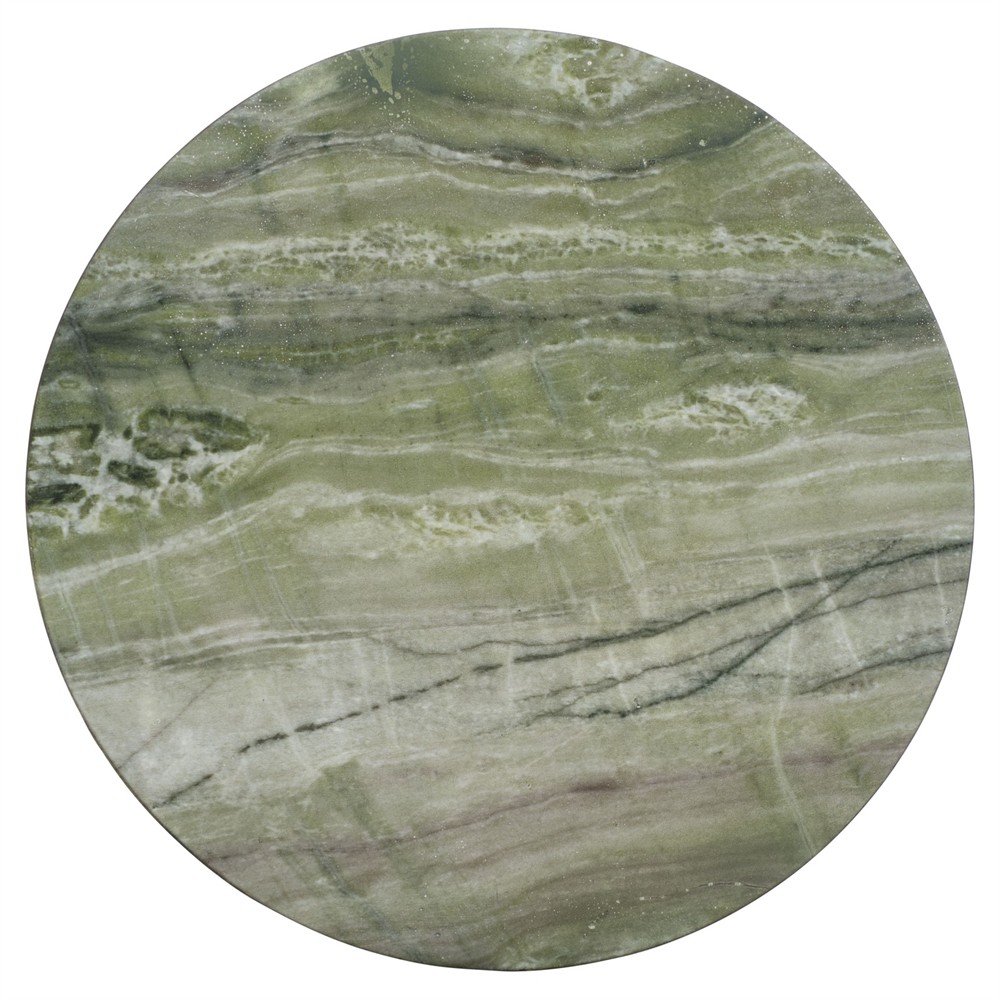 Tilda Modern Green Marbled Resin Outdoor Garden Stool | Kathy Kuo Home