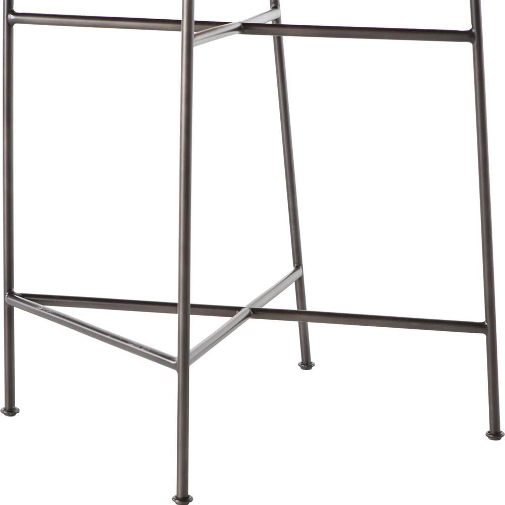 Oxton Industrial Dark Brown Seat Black Iron Frame Counter Stool|