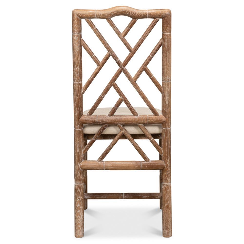 Grace French Country Oak Linen Upholstered Dining Chair|