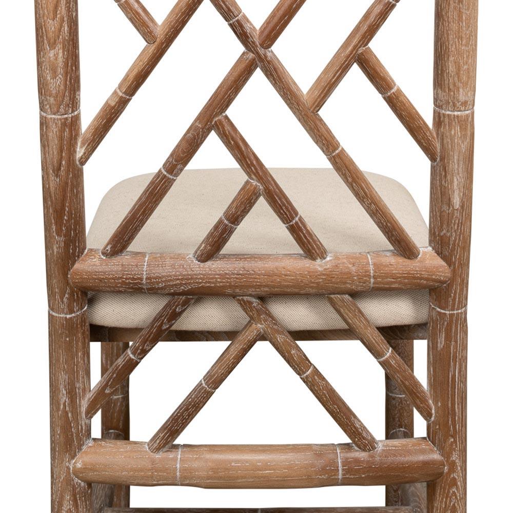 Grace French Country Oak Linen Upholstered Dining Chair|