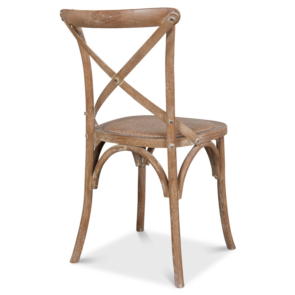 Kate French Country Woven Cane Tan Oak Dining Chair|