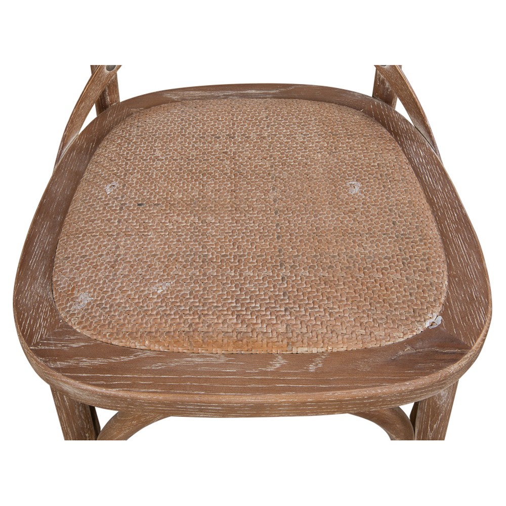 Kate French Country Woven Cane Tan Oak Dining Chair|