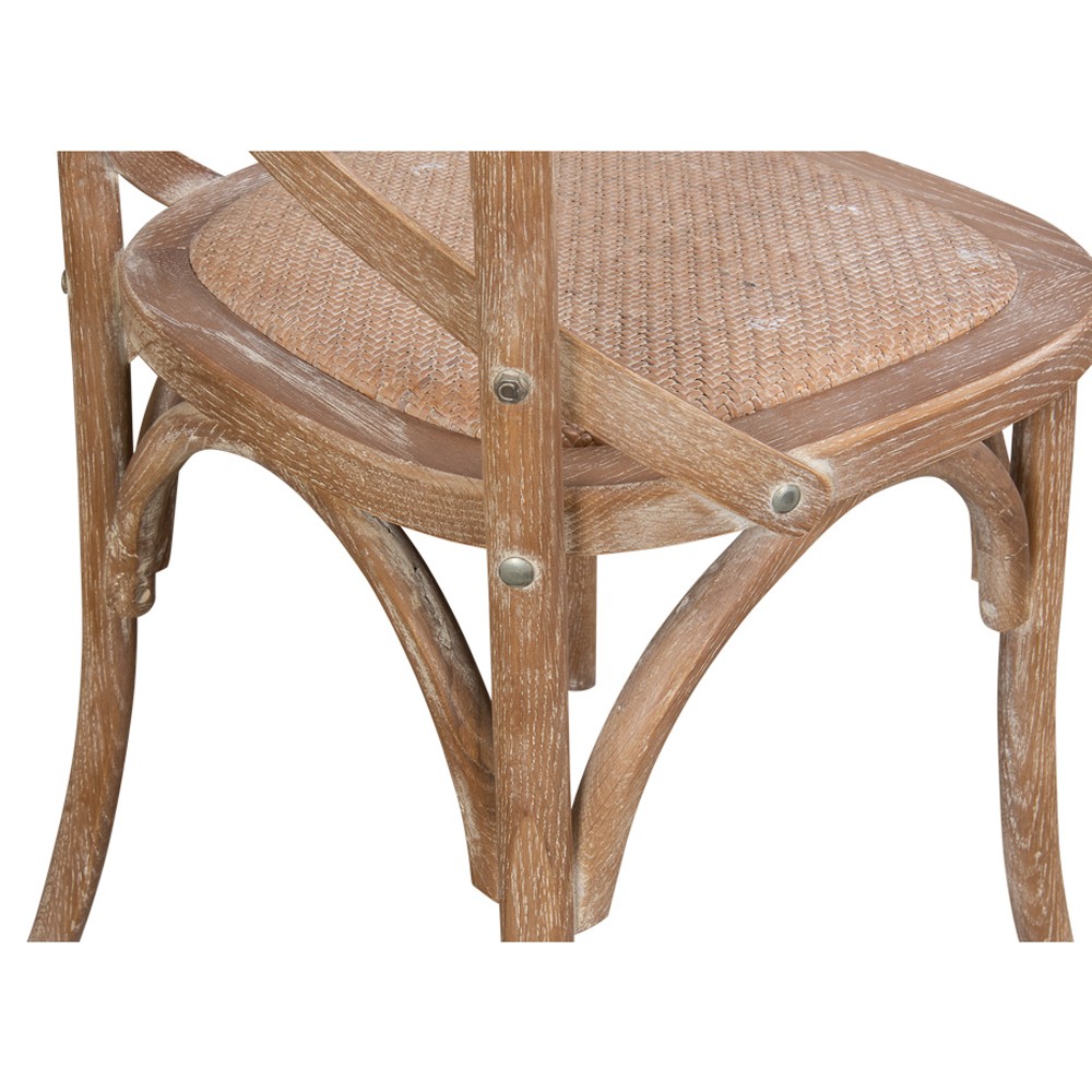 Kate French Country Woven Cane Tan Oak Dining Chair|
