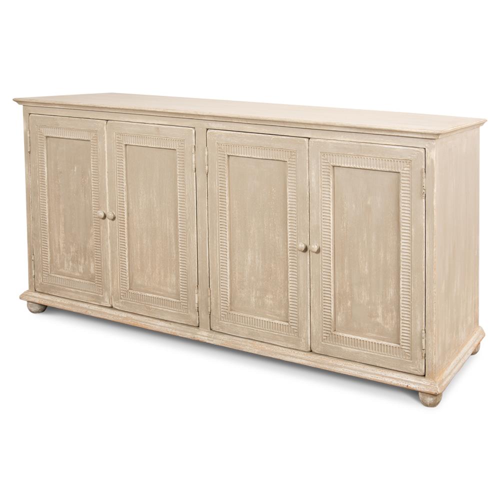Lucas French Country Provincial Pine 4 Door Sideboard Wide (Over