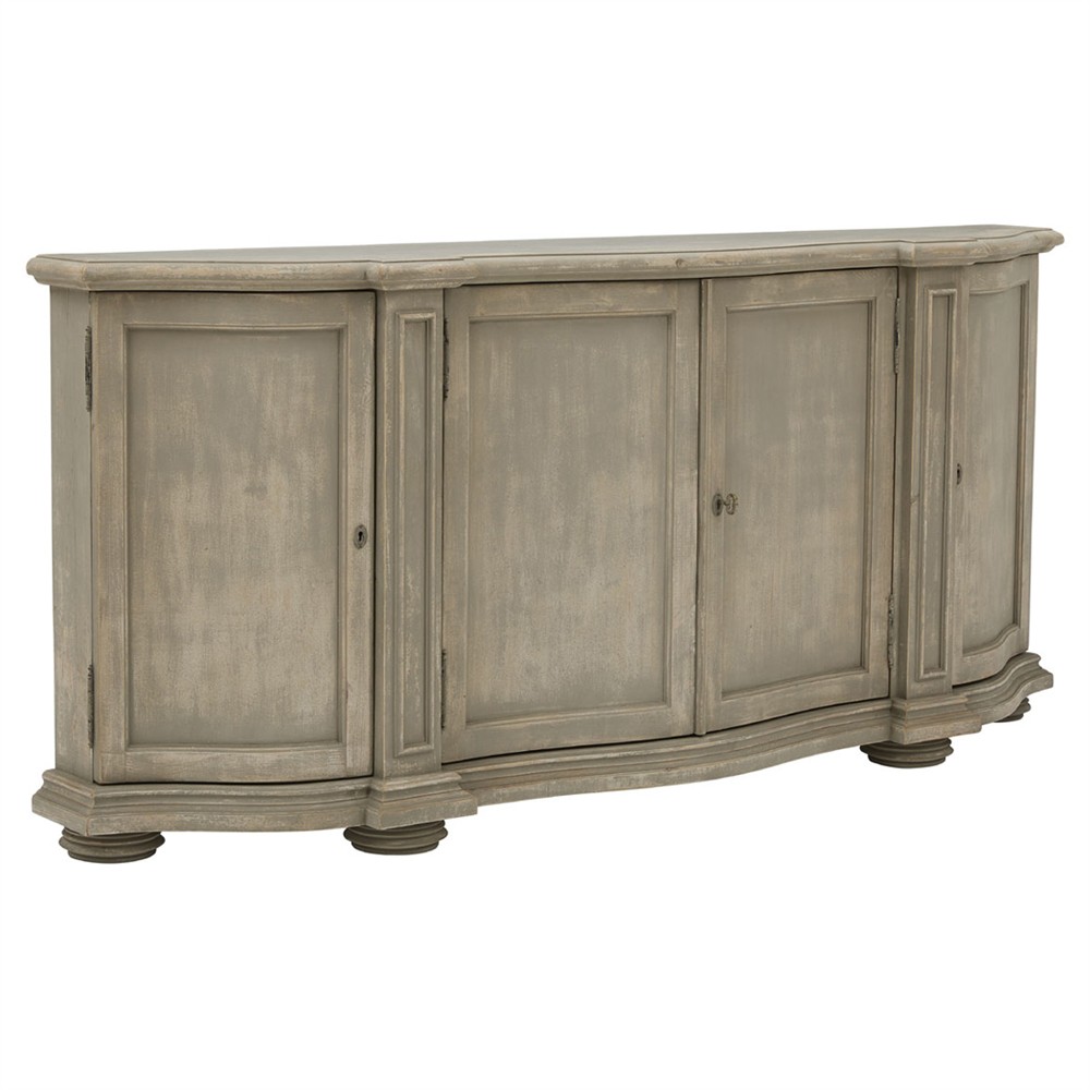 Picardy French Country Antique Grey Wood Sideboard Wide (Over 75