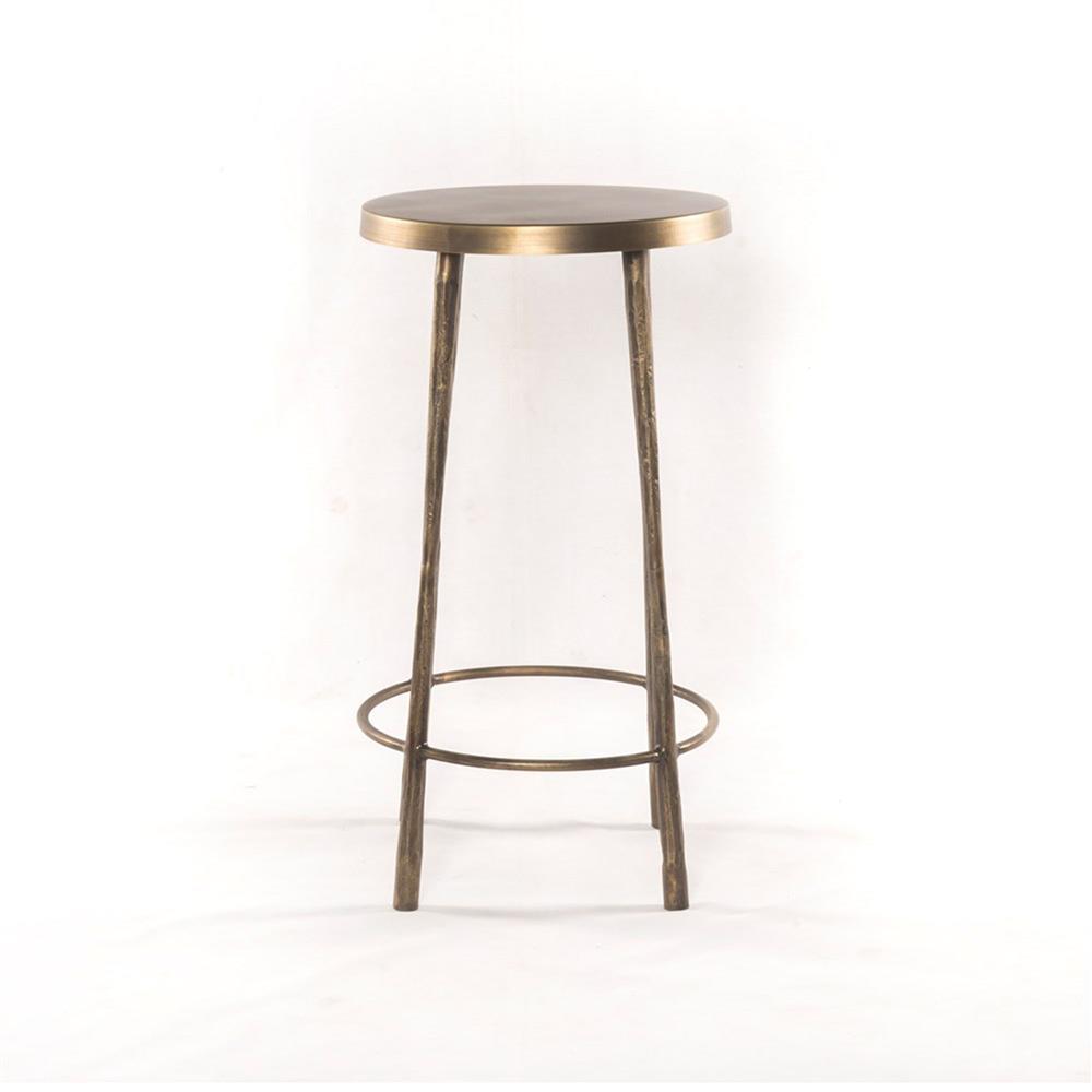Vito Industrial Loft Hand Wrought Antique Brass Iron Counter Stool|