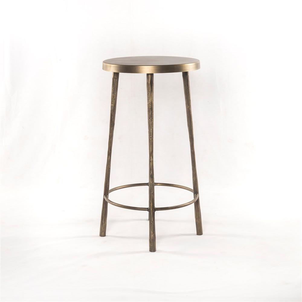 Vito Industrial Loft Hand Wrought Antique Brass Iron Counter Stool|