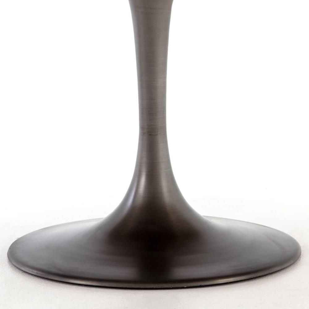 Cressley Industrial Loft Wood Iron Brass Tulip Round Dining Table - 60"W|