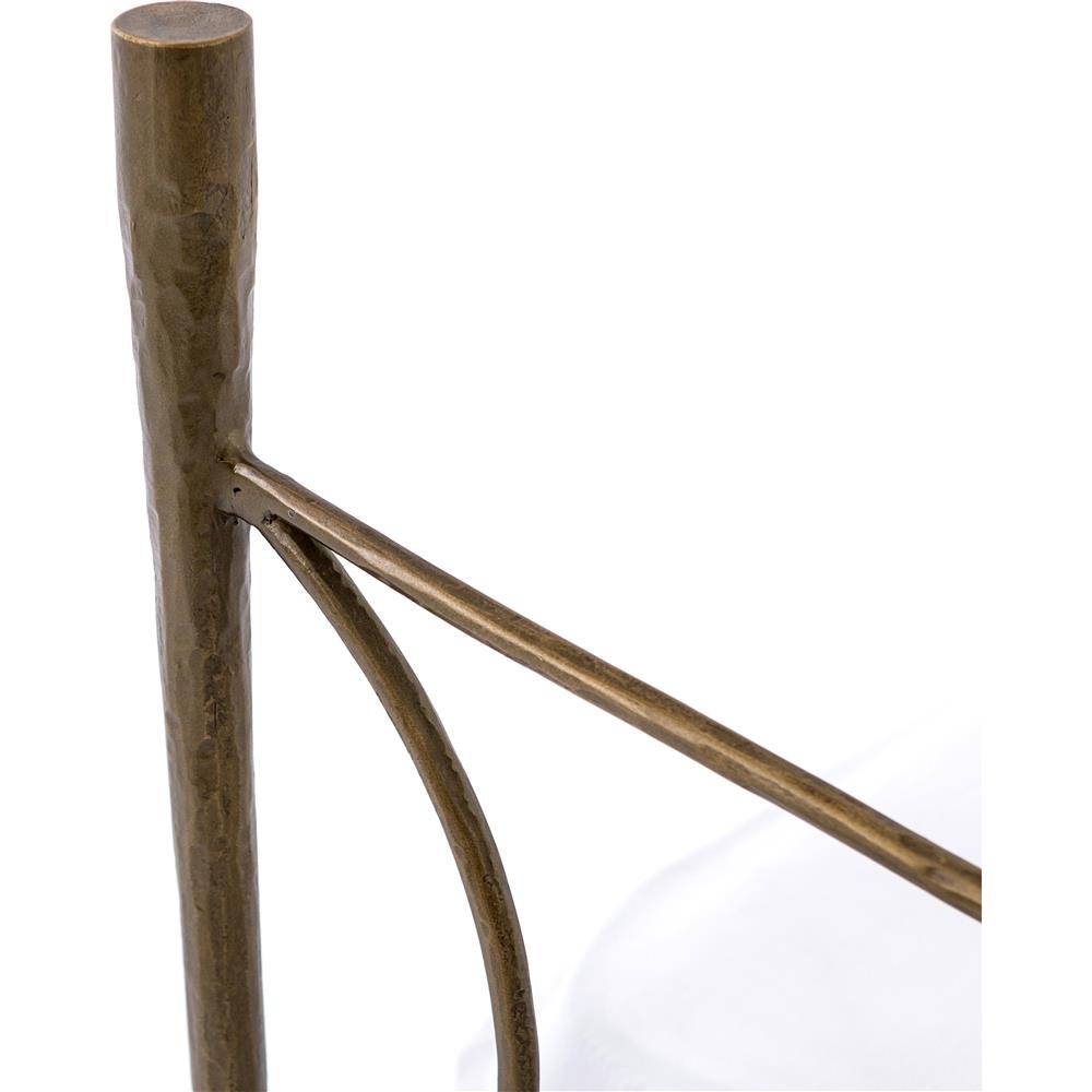 Vito Industrial Loft Antique Brass Hammered Iron Bed - Queen|