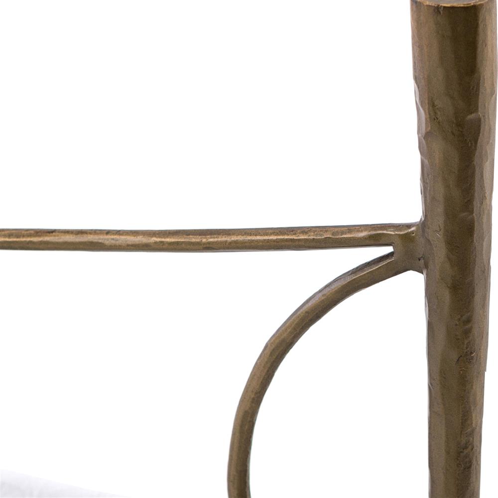 Vito Industrial Loft Antique Brass Hammered Iron Bed - Queen|