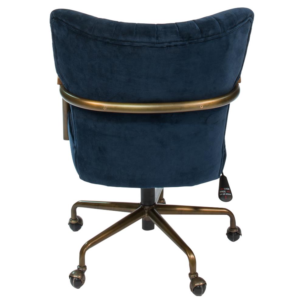 Bethenny French Country Channel Quilted Oak Swivel Chair|