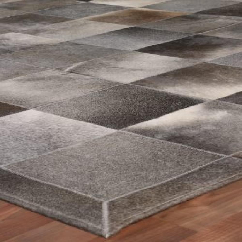 Lucas Modern Classic Espresso Brown Hide Square Patterned Rug - 8x11 8 ...