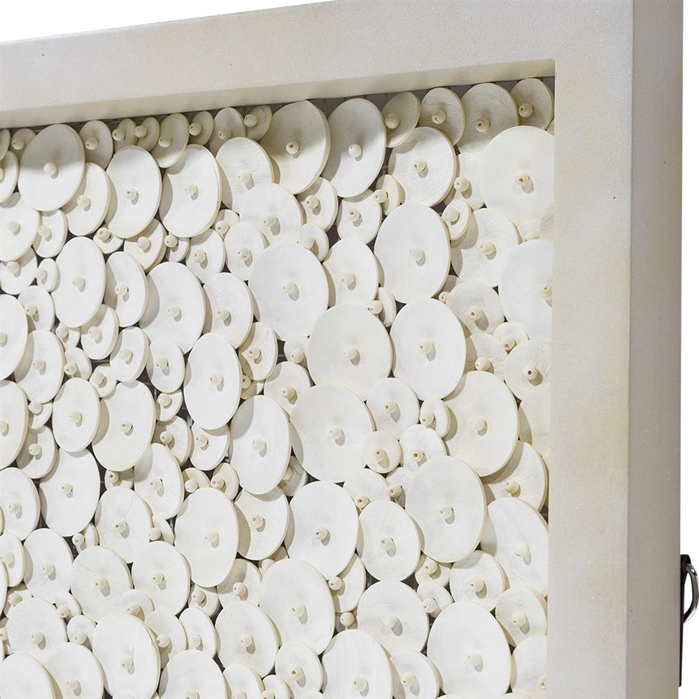 Palecek Amalia Coconut Shell Beads Nature Beige Frame Mixed Media|