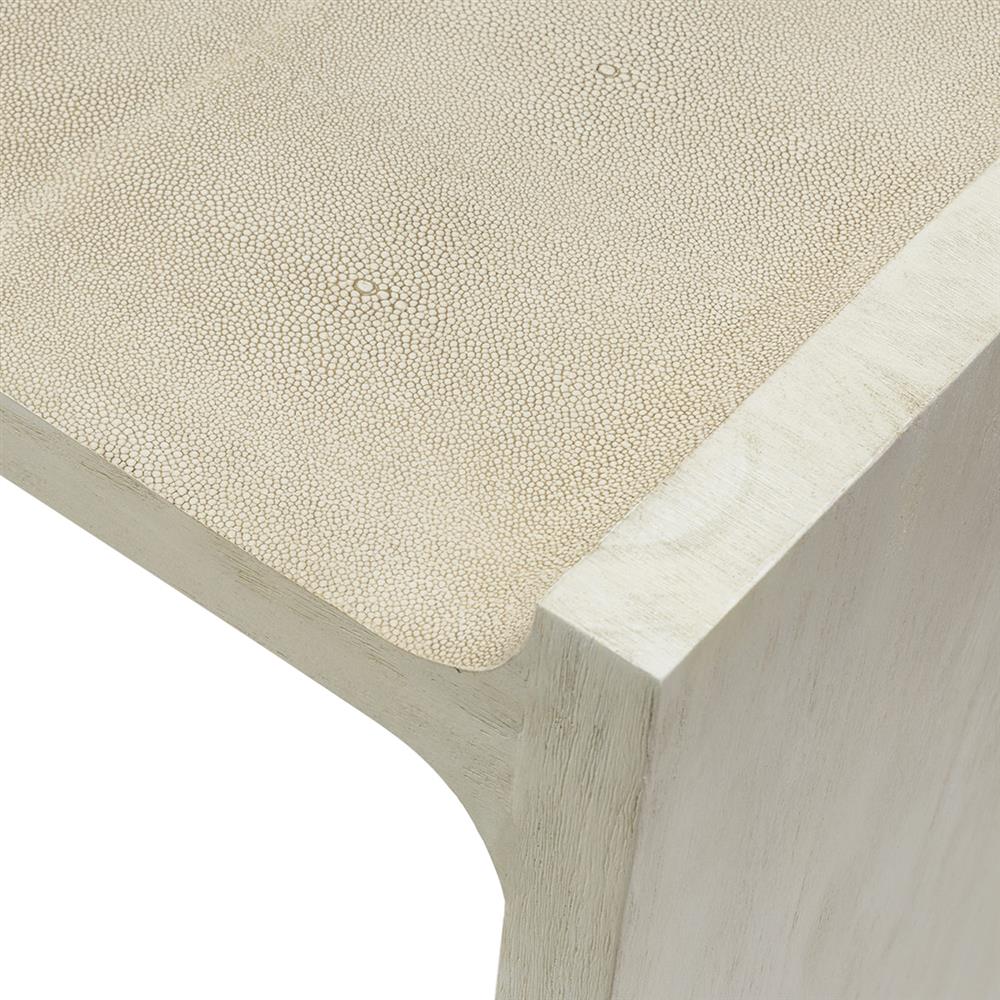 Palecek Harper Modern Classic Beige Faux Shagreen Top Rectangular Console Table|
