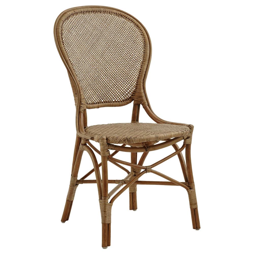 Lydia French Country Brown Rattan Dining Chair|