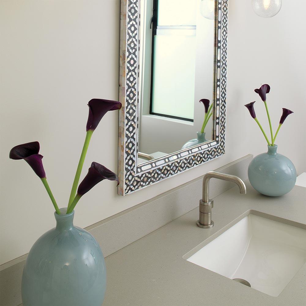 Quinn Coastal Grey Glass Decorative Vase - Set of 2|