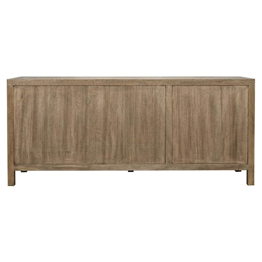 Noir Quadrant Modern Classic Washed Walnut Diamond 3 Door Sideboard