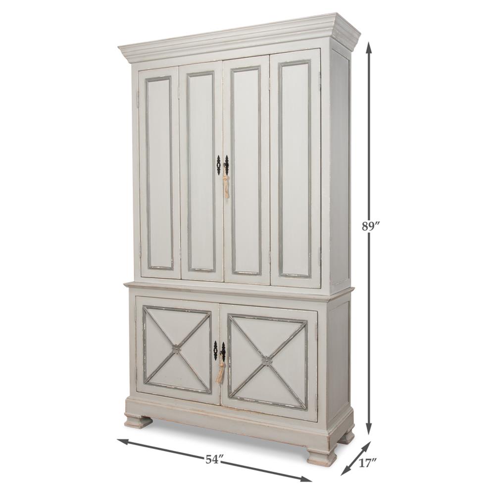 Rafaela French Country Grey Reclaimed Pine Wood Armoire|
