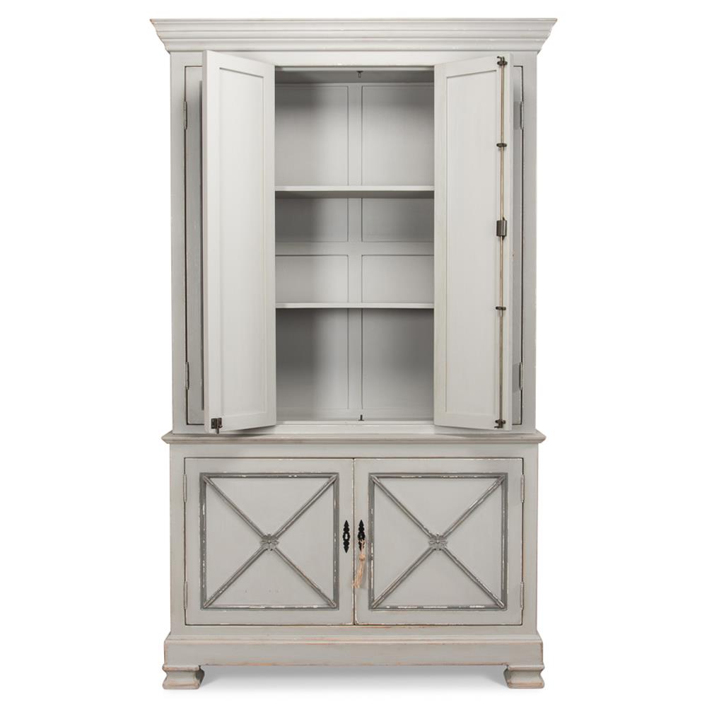 Rafaela French Country Grey Reclaimed Pine Wood Armoire|