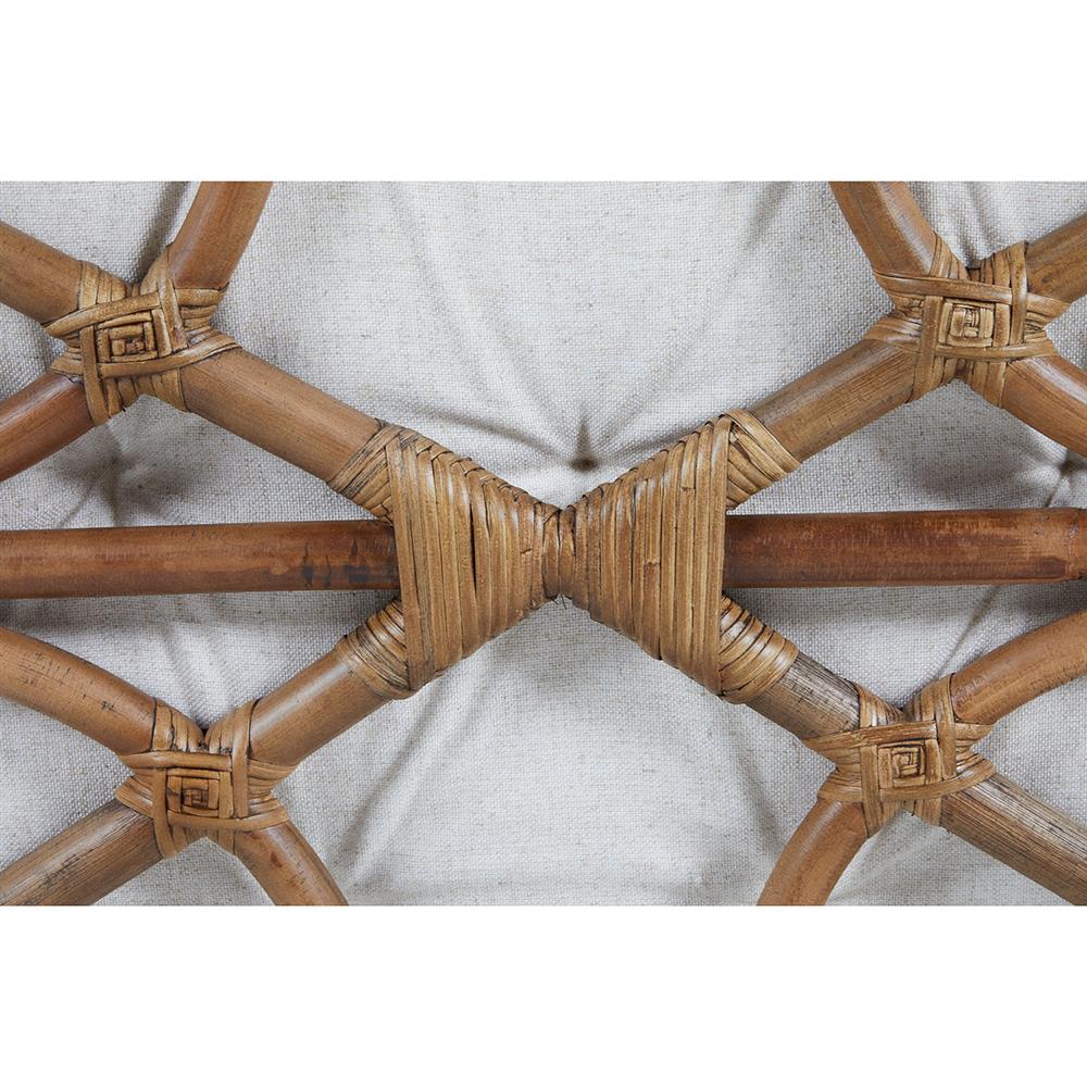 Watson Coastal Beach Brown Rattan Tufted Wing Back Occasional Arm Chair|