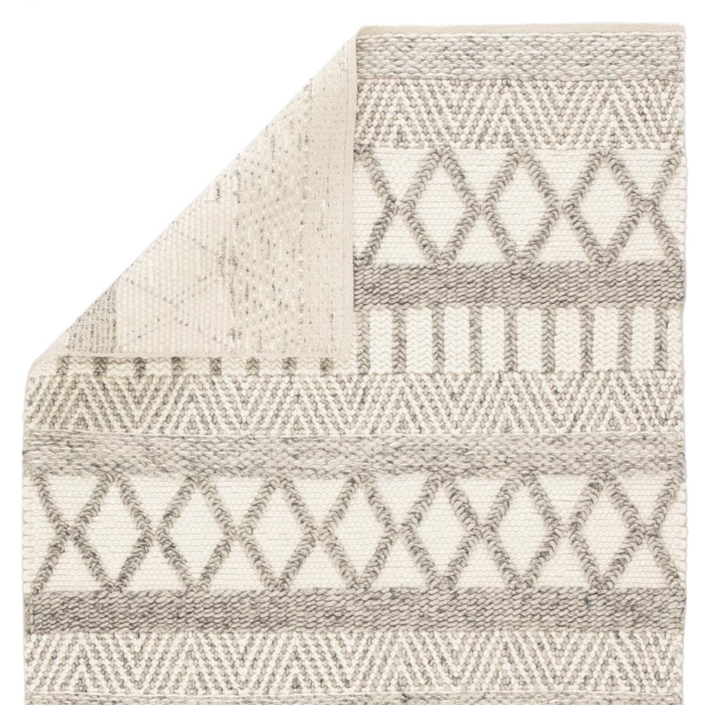 Scandinavia Dula Modern Ivory Grey Wool Striped Patterned Rug - 2'x3'|