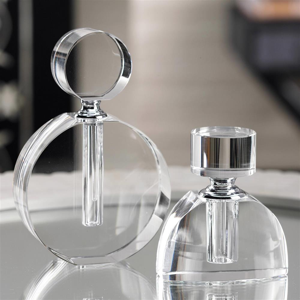 Elly Modern Classic 6"  Double O Glass Decorative Perfume Bottle|