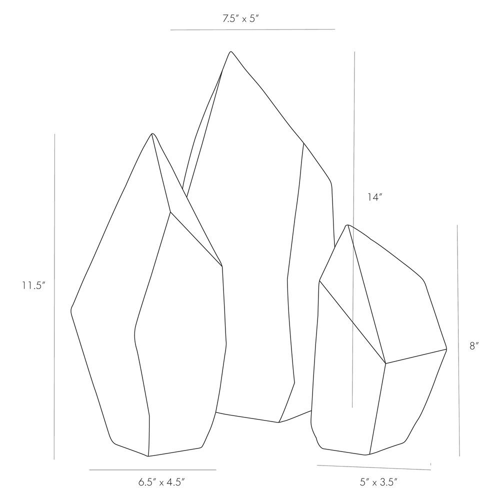 Nerine Coastal Beach White Resin Sculptures - Set of 3|