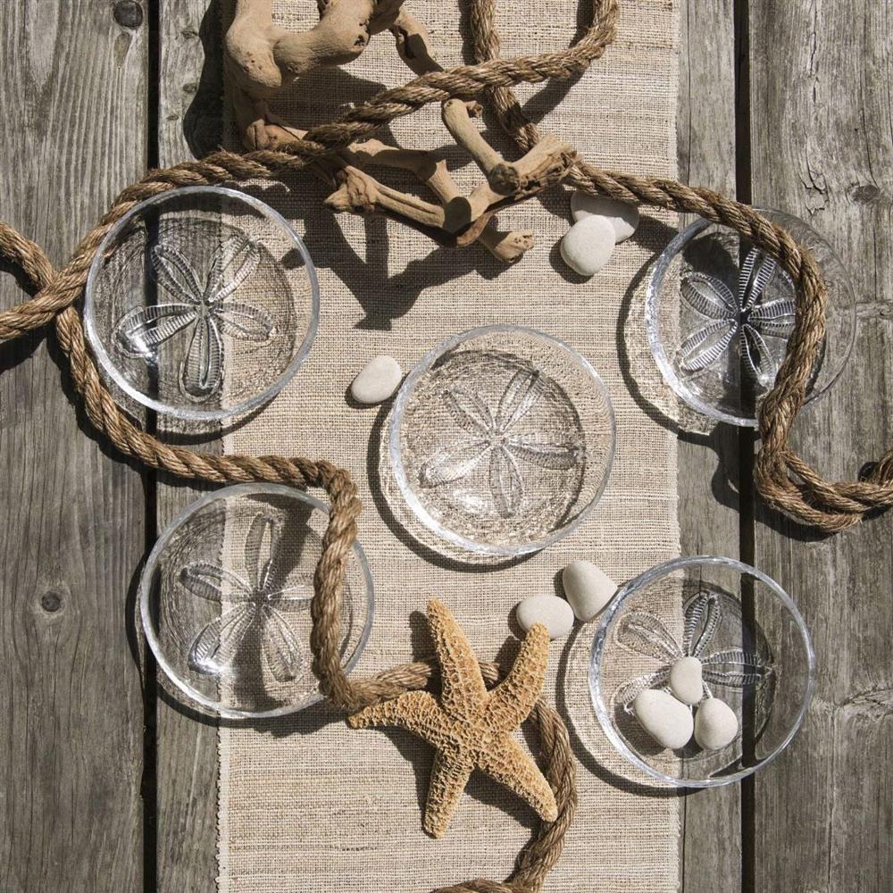 Simon Pearce Coastal Sand Dollar Glass Bowl|