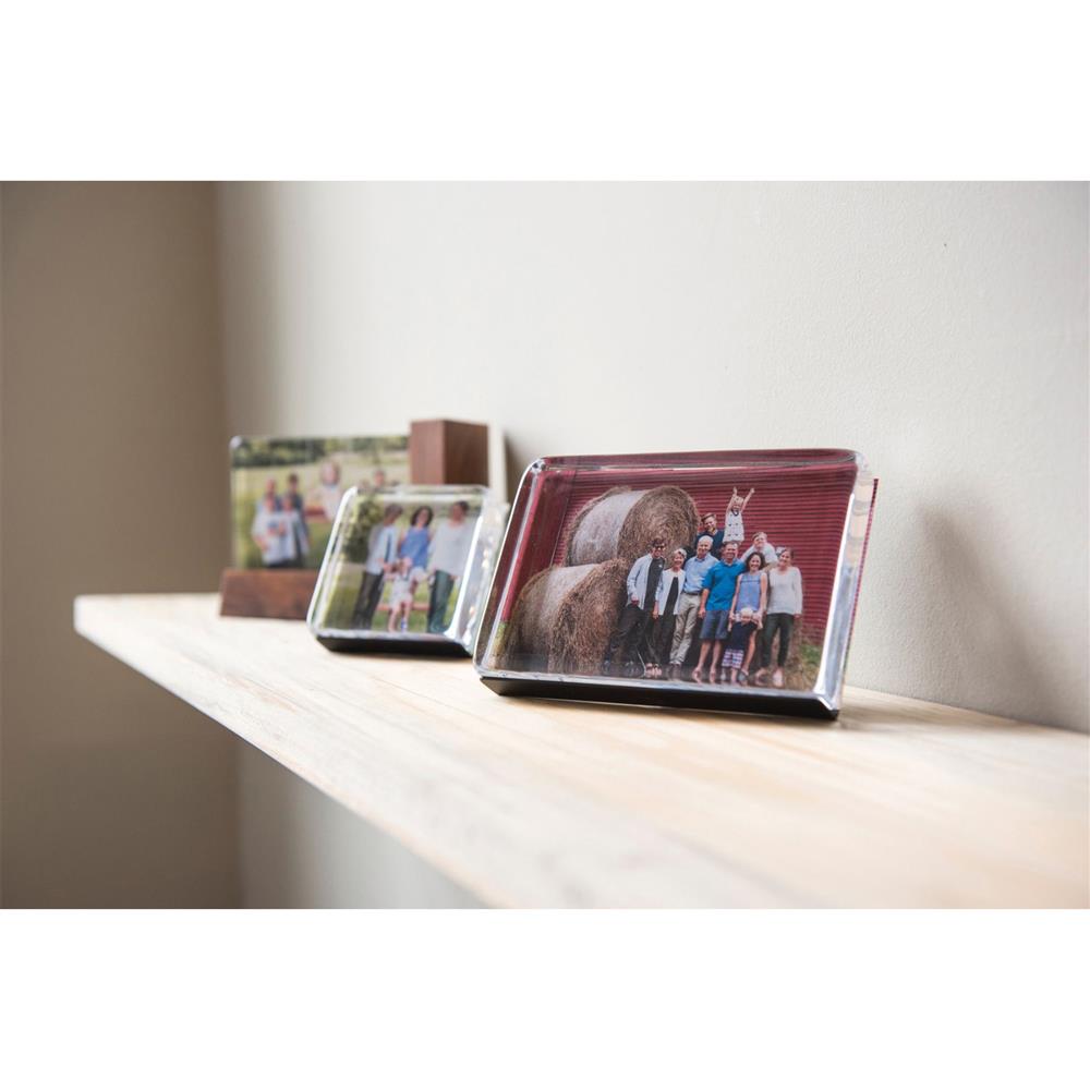 Simon Pearce Modern Classic Woodbury Horizontal Glass Photo Block Frame - 4x6|
