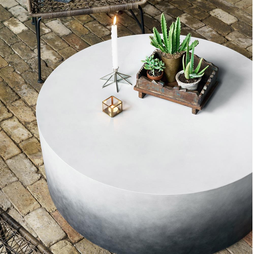 Asher Modern Classic Indigo Ombre Concrete Round Outdoor Coffee Table - Large|