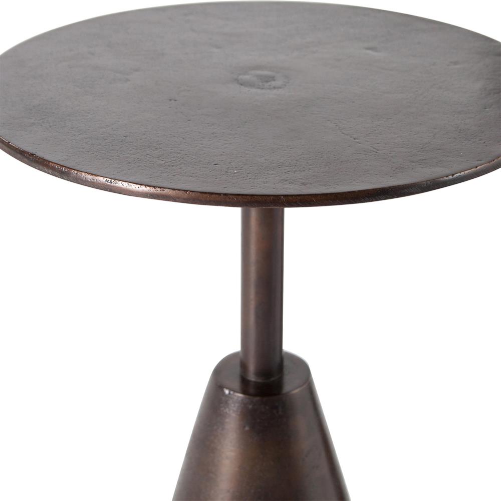 Ren Industrial Loft Antique Rust Round Outdoor Side End Table - Set of 2|