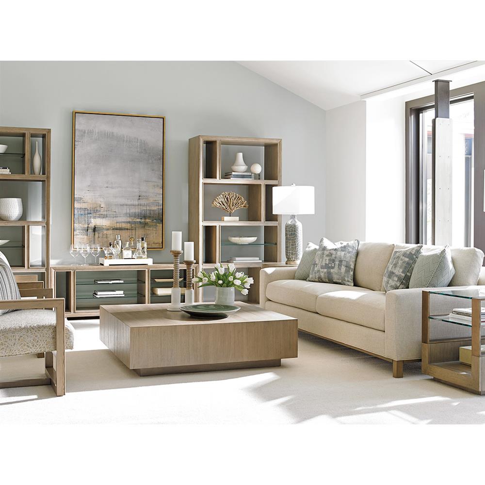 Lexington Tatum Modern Classic Grey Elm Wood Cube Square Block