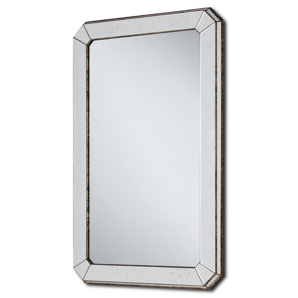 Hollywood Regency Antique Mirror Classic Bevel Cut Wall