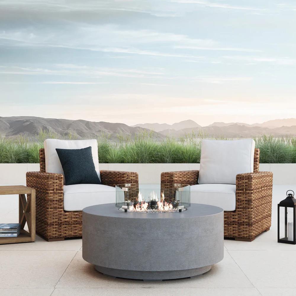 Aria Coastal Beige Cushion Brown Outdoor Accent Club Chair|