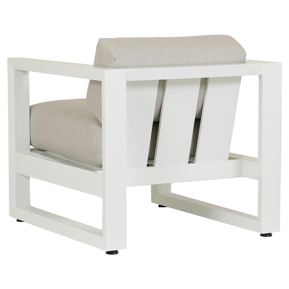 Roman Modern Grey Cushion White Metal Outdoor Accent Club Chair|